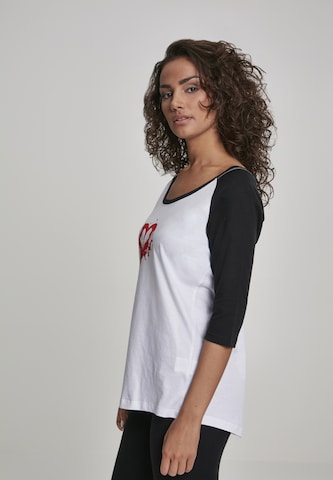 Merchcode T-Shirt 'Pistol Heart' in Weiß