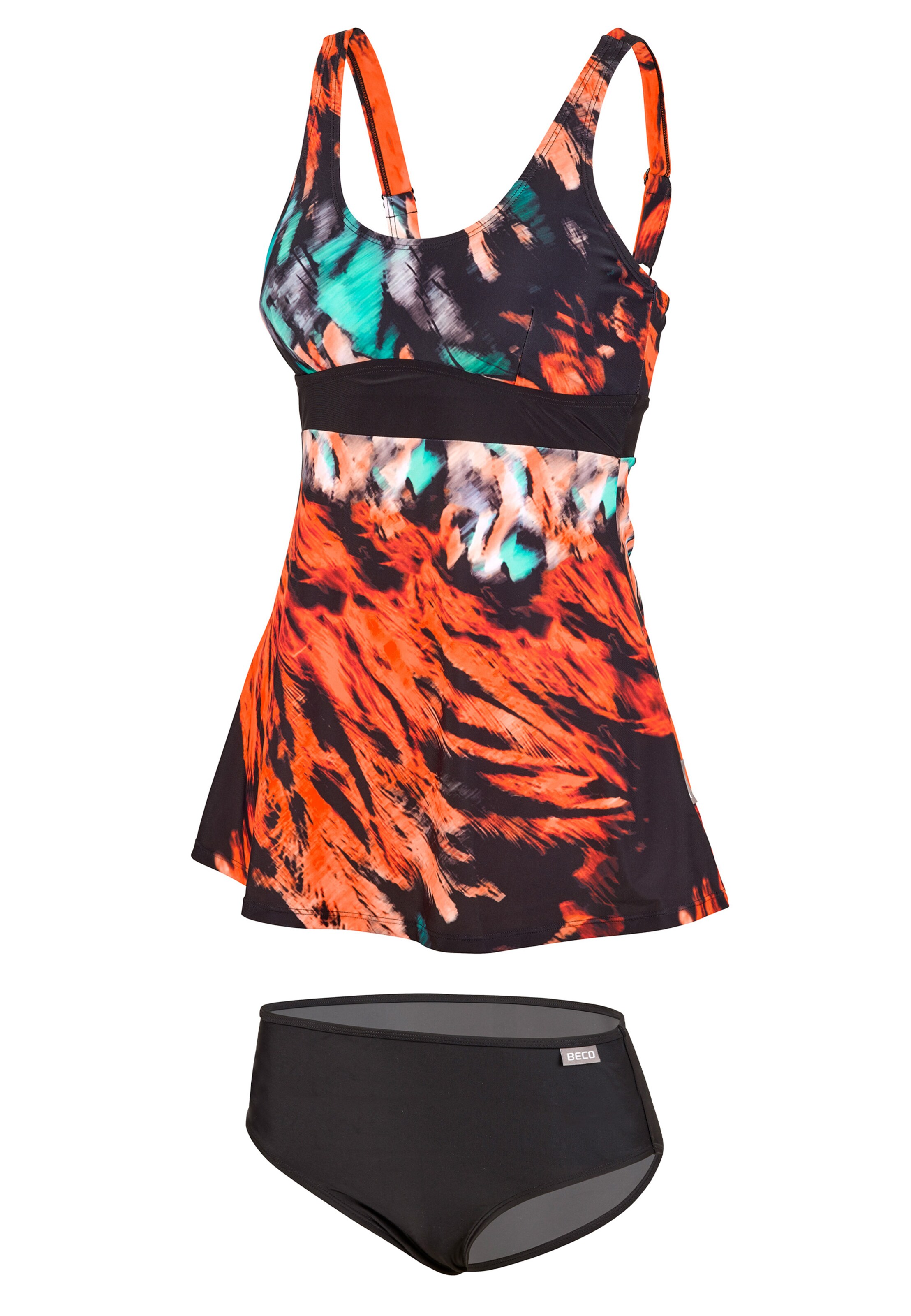 BECO the world of aquasports Bustier Tankini 'Feathers' in Schwarz