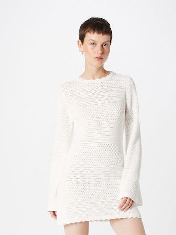 Gina Tricot Knitted dress 'Maja' in White: front