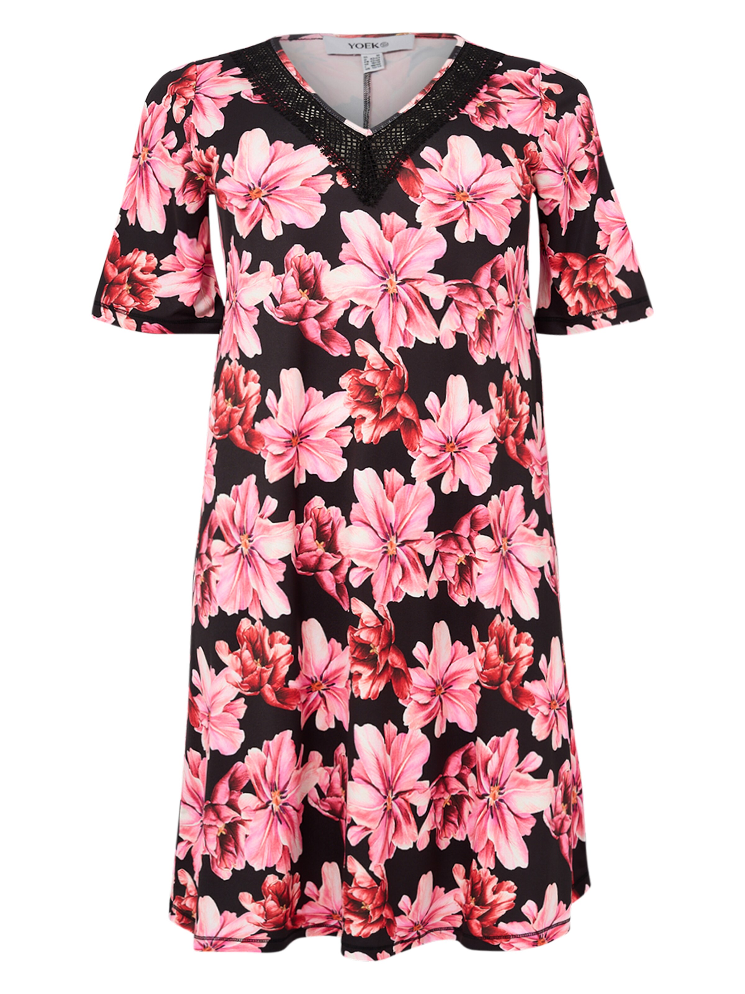 YOEK Jurk in Roze: voorkant