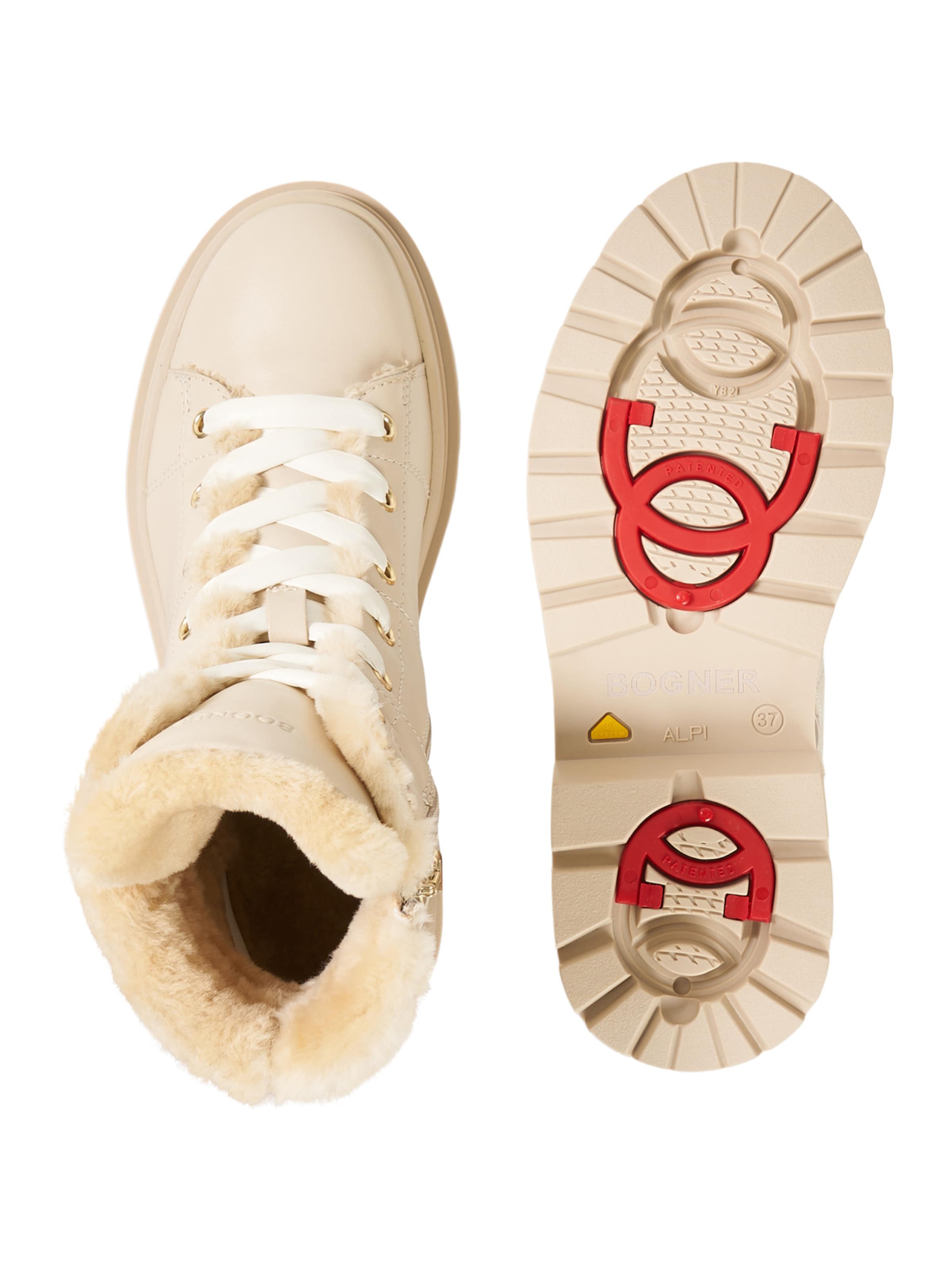 BOGNER Lace-Up Ankle Boots in Beige