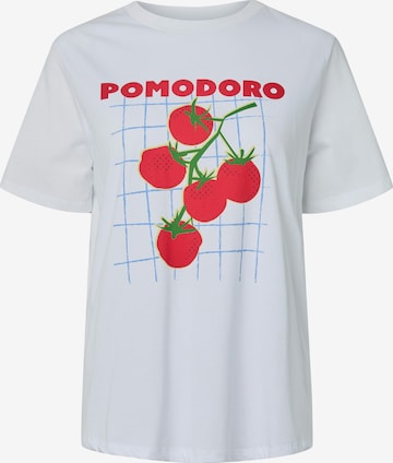 T-shirt 'PCPOMA' PIECES en blanc : devant