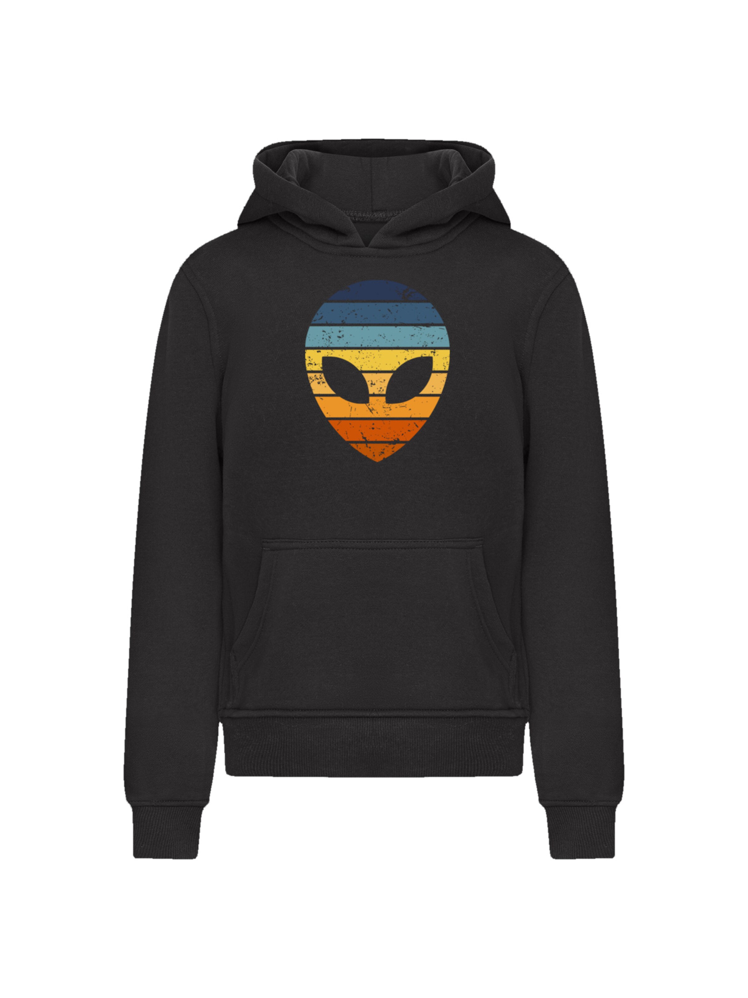 F4NT4STIC Sweatshirt 'Alien Sonnenuntergang Retro' in Black: front