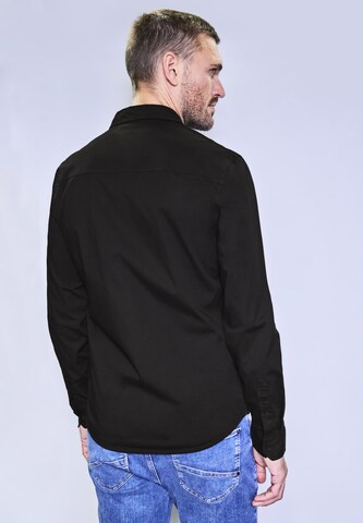 Street One MEN Slim Fit Hemd in Schwarz