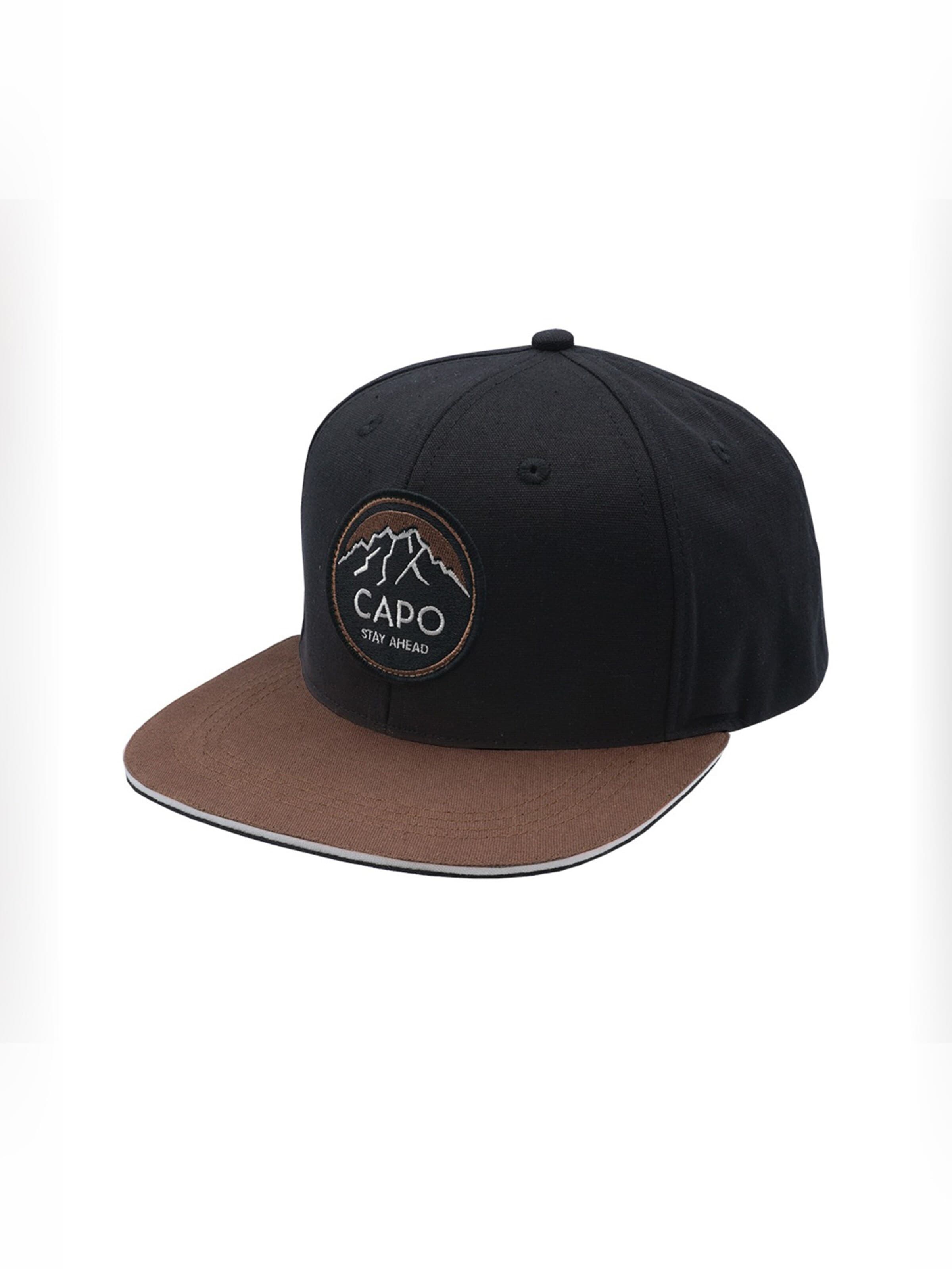 CAPO Cap 'Baseballcap, Label 6-teilig, flaches Dach' in Brown: front