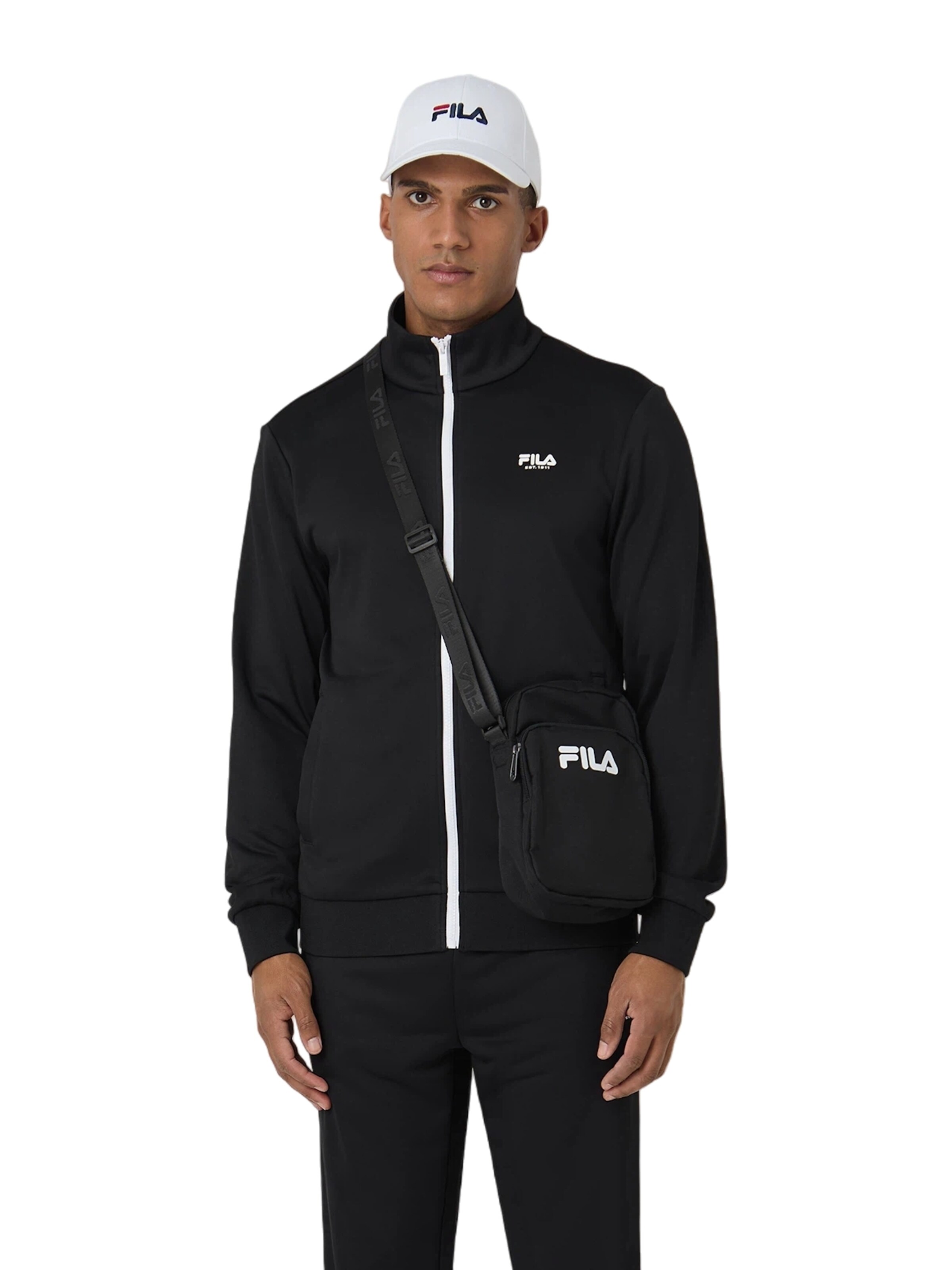 Tuta da jogging 'SALUZZO' di FILA in nero: frontale