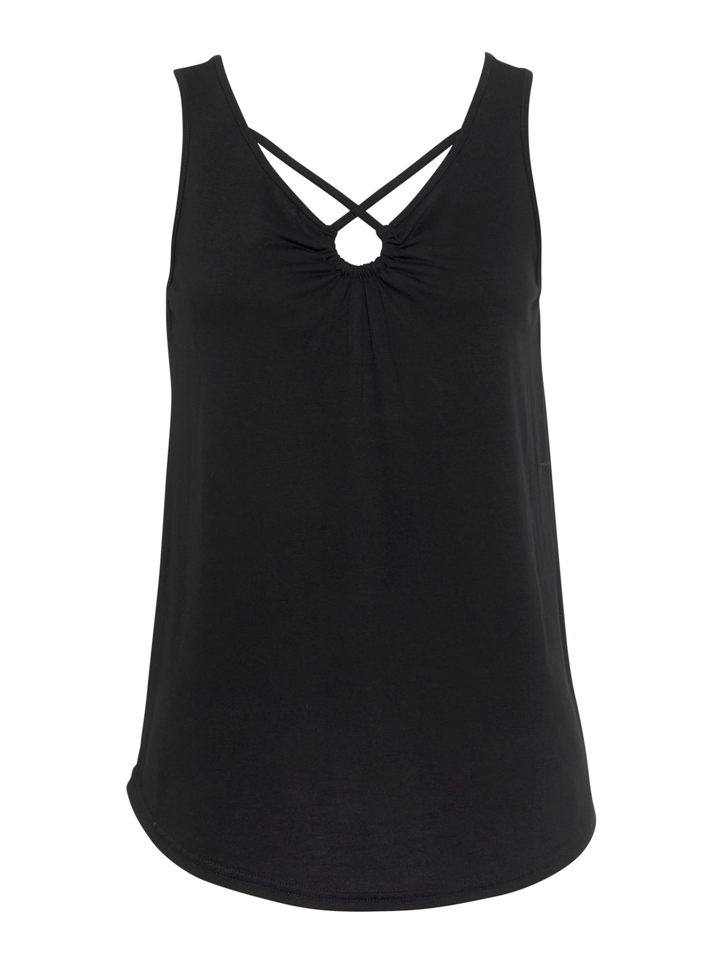 LASCANA Top - fekete: elől