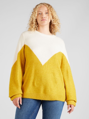 Vero Moda Curve Sweter 'PLAZA' w kolorze beżowy: przód