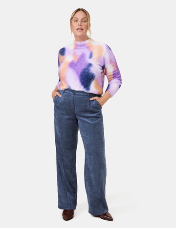 SAMOON Regular Trousers with creases in Blue
