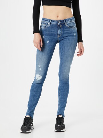 REPLAY Skinny Jeans 'LUZ' in Blauw: voorkant