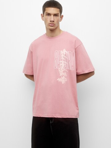 Pull&Bear Тениска в розово: отпред