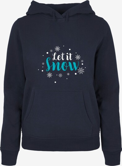 Merchcode Sweatshirt 'Let It Snow' in blau / navy / weiß, Produktansicht