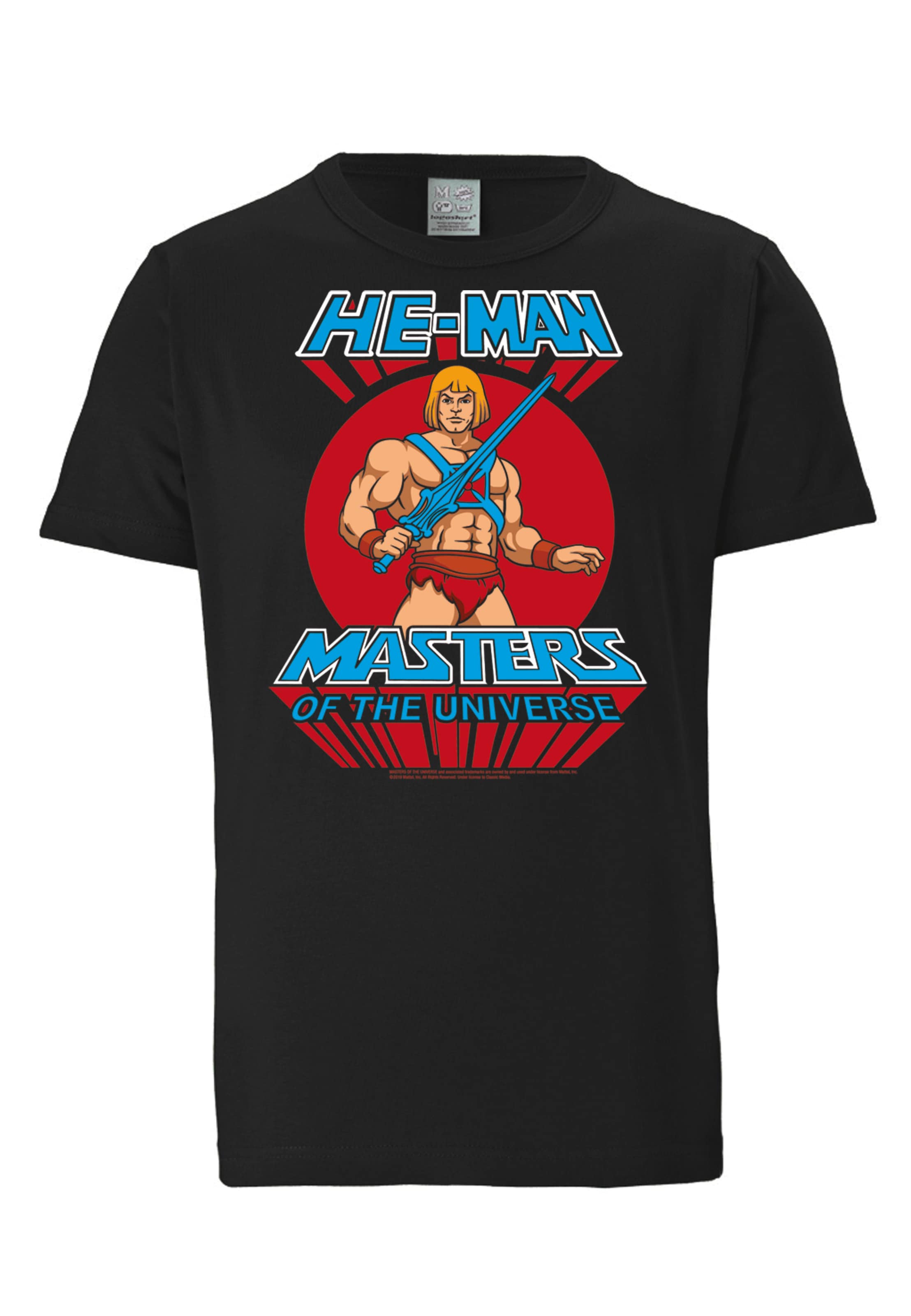 LOGOSHIRT Shirt 'He-Man' in Black: front