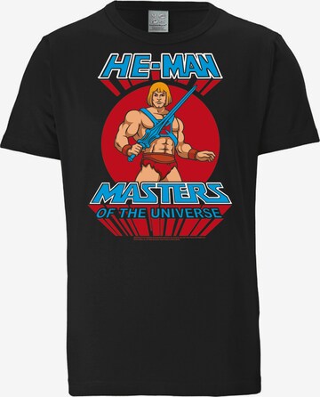 LOGOSHIRT Shirt 'He-Man' in Black: front