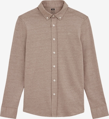 WE Fashion Regular fit Button up shirt in Beige: front