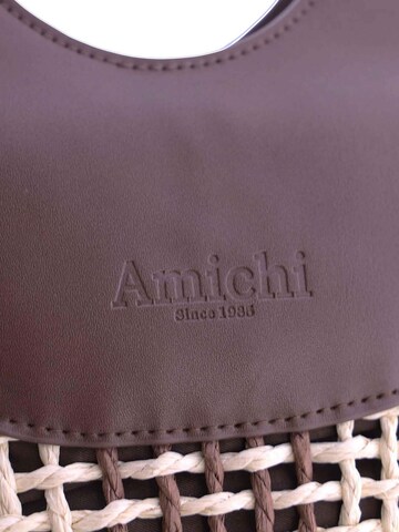 Amichi - Bolso de mano 'Bolso de mano para mujer Nacre de fibras naturales con cremallera' en marrón