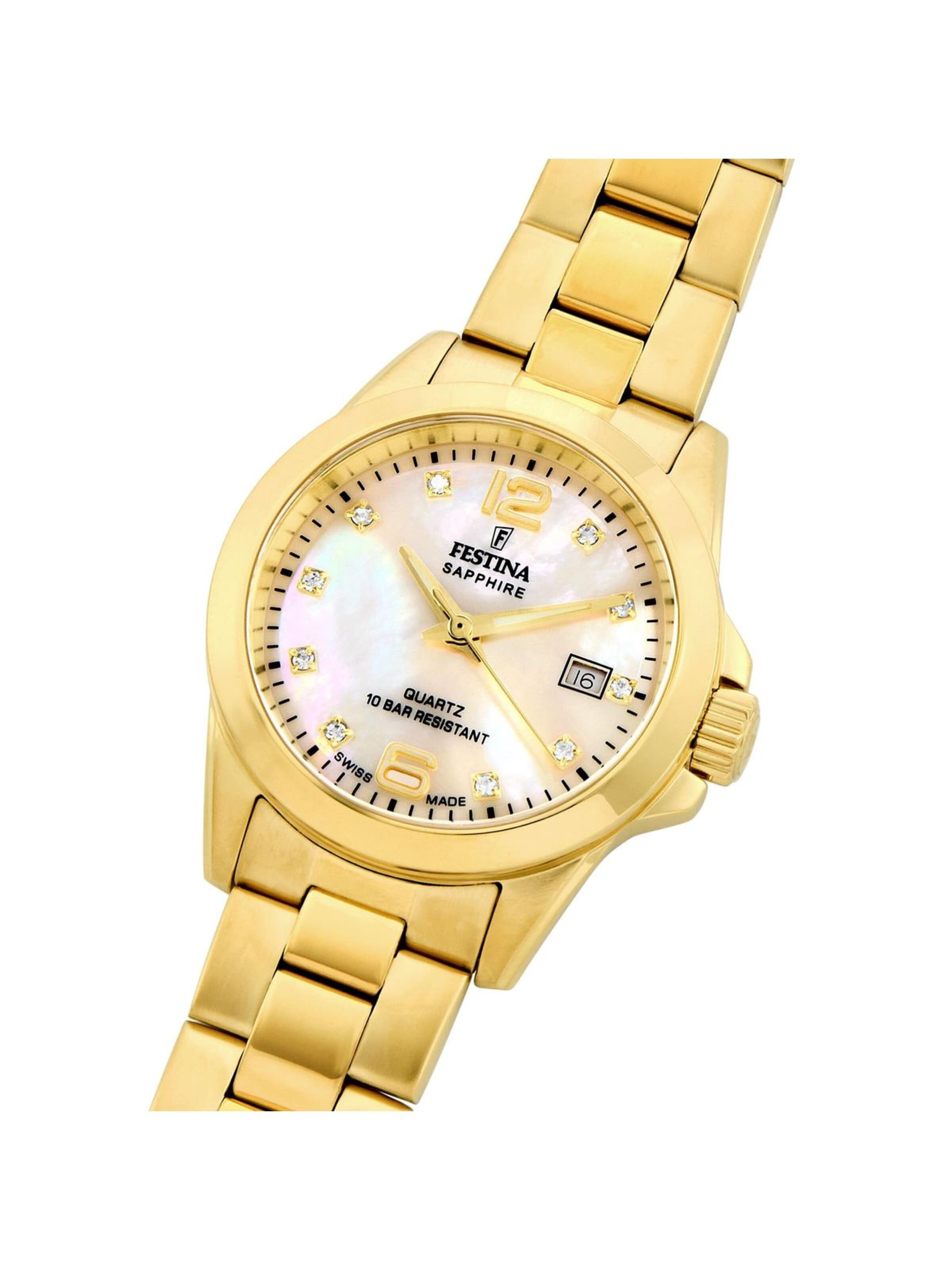 Montre à affichage analogique 'Festina - Watch Classiques Acier Swiss Made - Quartz watch movement - Watch case width: 29.5 mm' FESTINA en or
