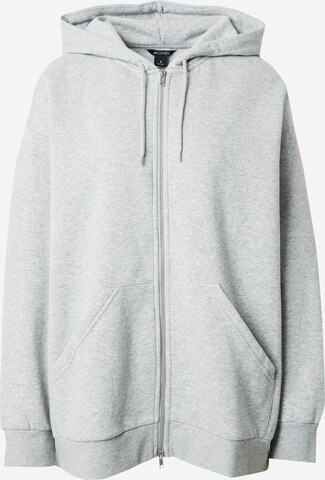 Monki Zip-Up Hoodie in Grey: front