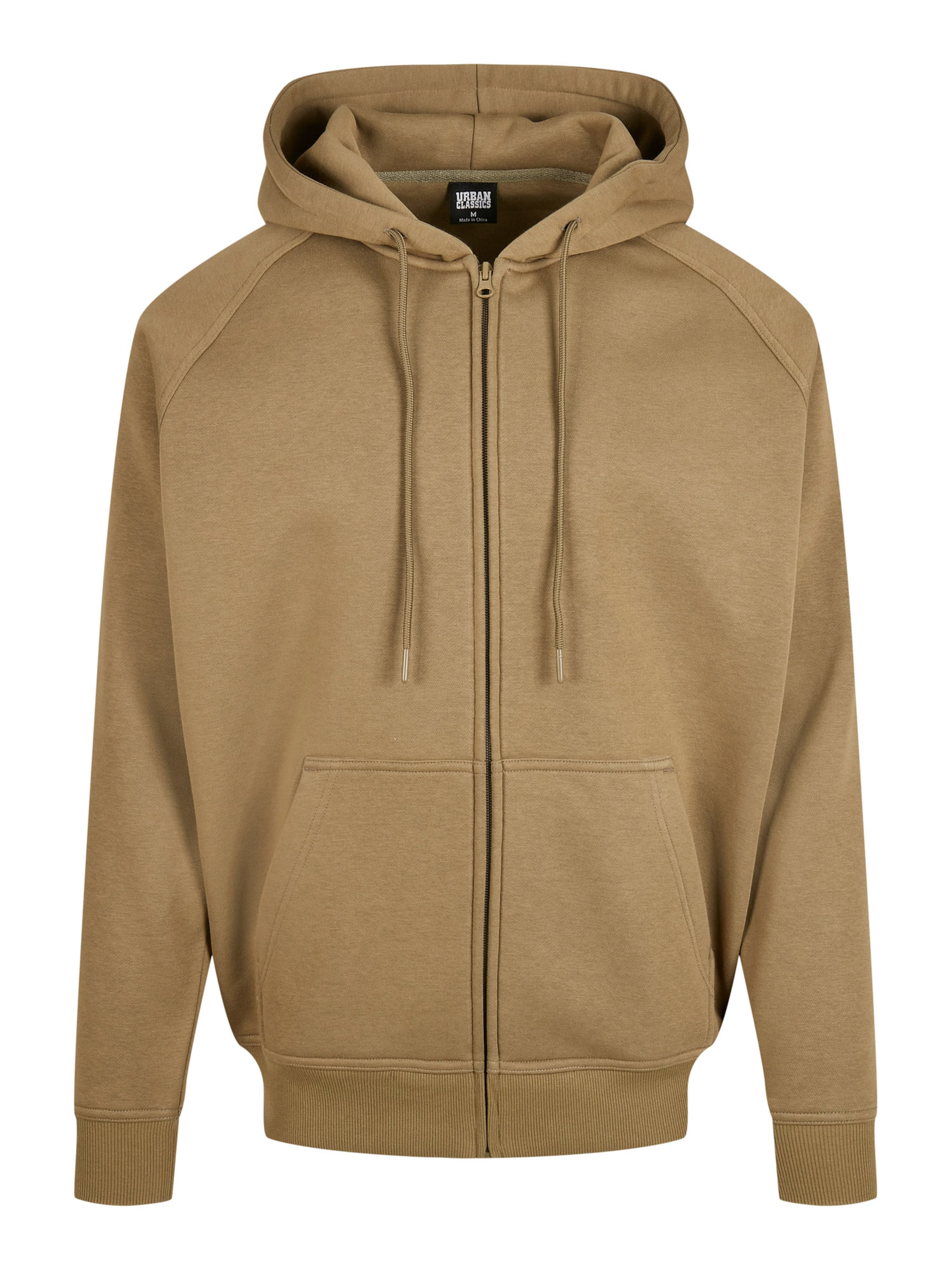 Urban Classics Zip-Up Hoodie in Green: front