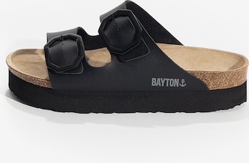 Bayton Pantolette 'Japet' in Schwarz: Vorderseite