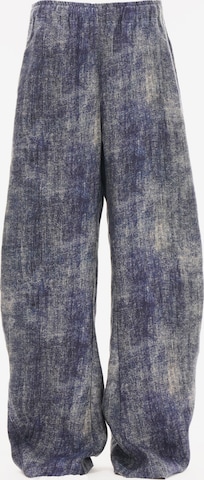 yoligex Normalny krój Spodnie 'YOLIGEX Lockere Leinenhose Batik-Muster mit Gummibund' w kolorze niebieski: przód