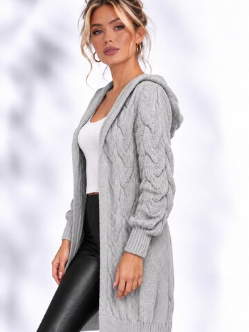 Worldclassca Strickjacke 'Worldclassca Strickjacke Lang mit Kapuze'‌‌‌‌‌‌‌‌ in Grau