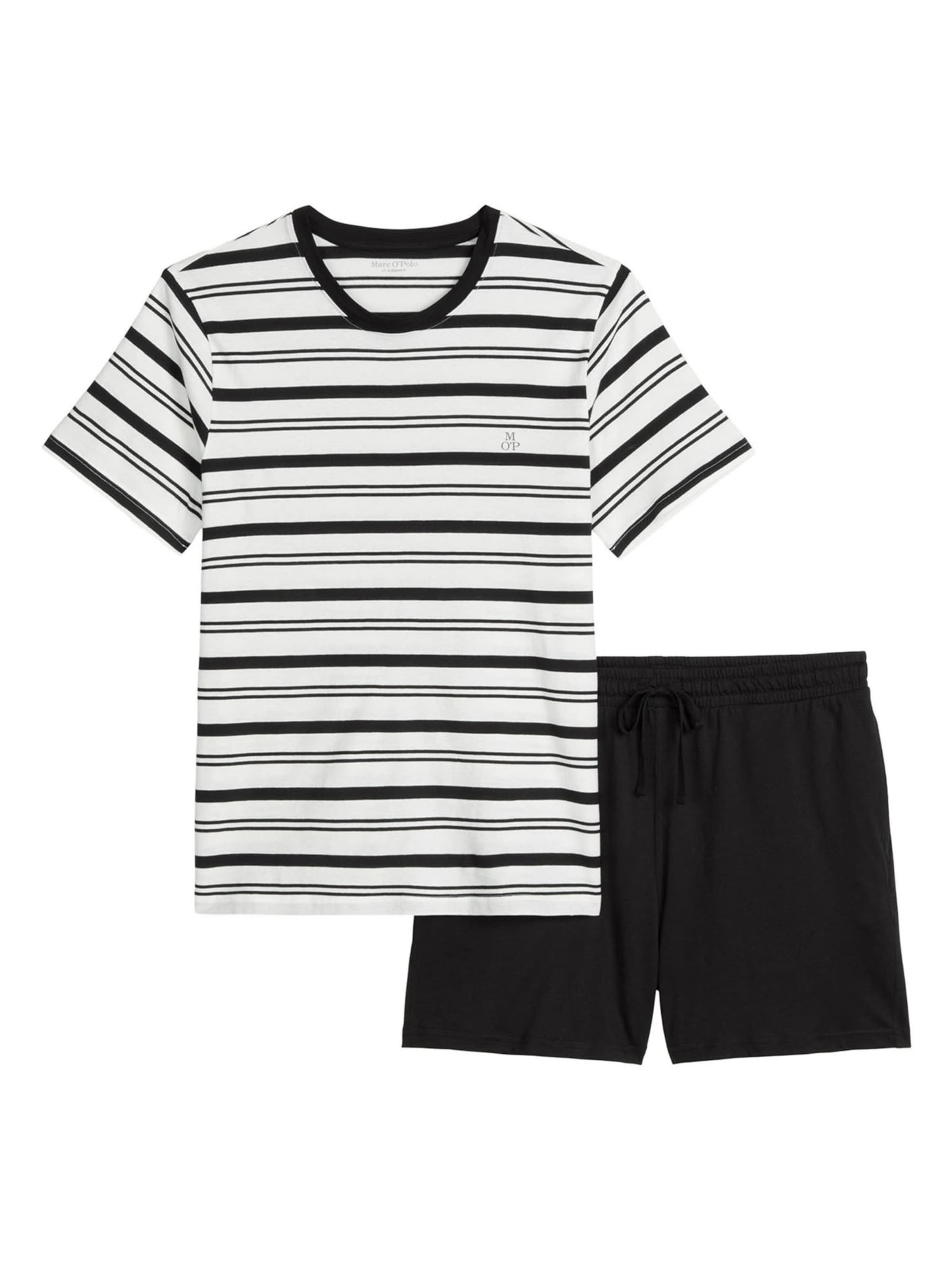 Marc O'Polo Pyjama court ' Mix N Match ' en beige / noir / blanc, Vue avec produit