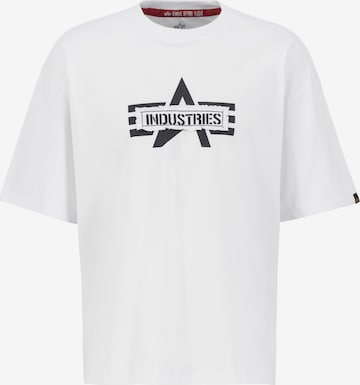 ALPHA INDUSTRIES Tričko - Biela: predná strana