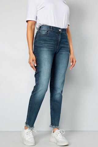 MIAMODA Skinny Jeans in Blue: front