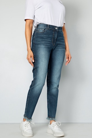 MIAMODA Skinny Jeans in Blue: front