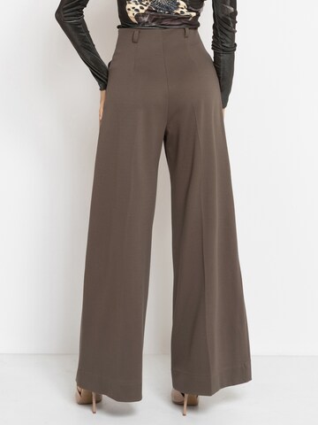 JIORO Wide Leg Hose 'ESSENTIALS' in Braun