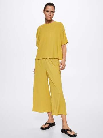 Wide Leg Pantalon MANGO en jaune