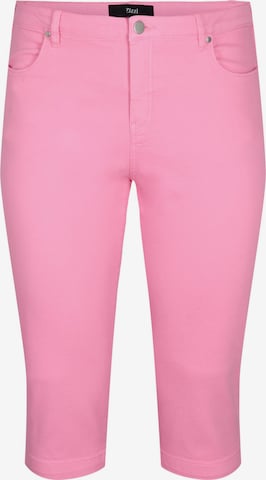 Zizzi - Skinny Calças de ganga em rosa: frente