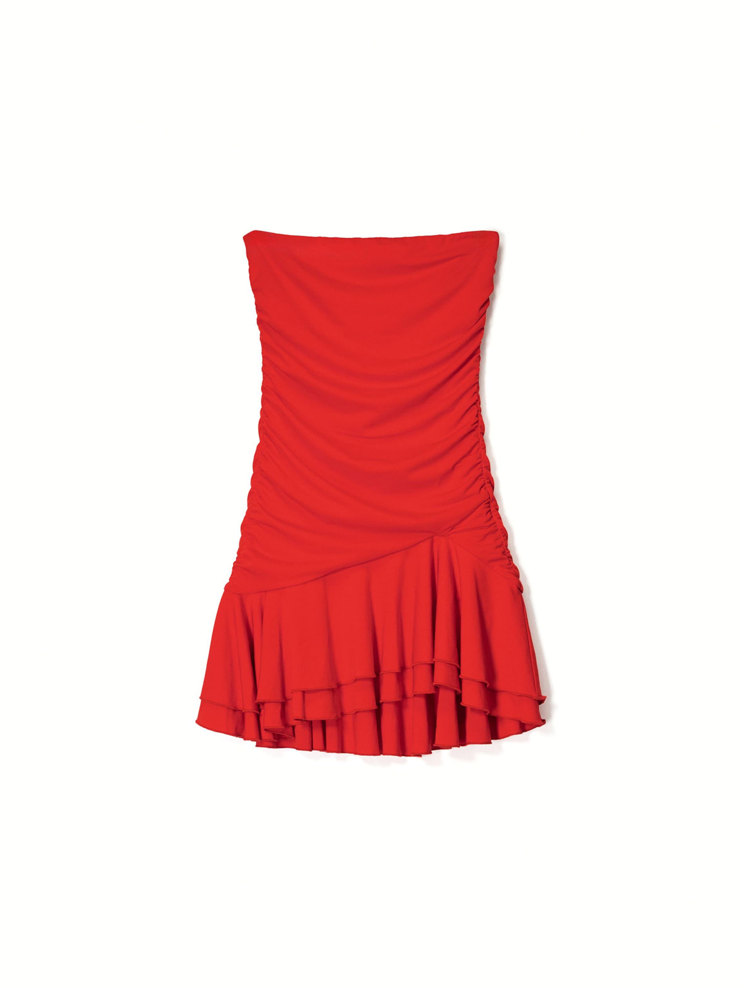 Bershka Рокля в червено: отпред