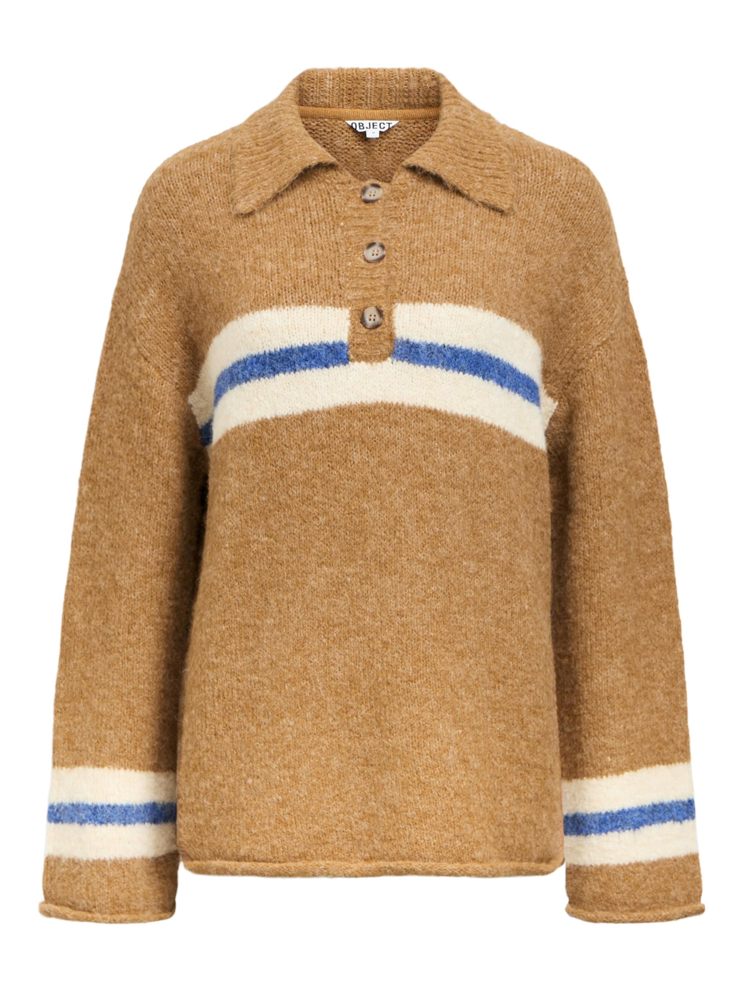 OBJECT Sveter 'OBJGalia' - Hnedá: predná strana