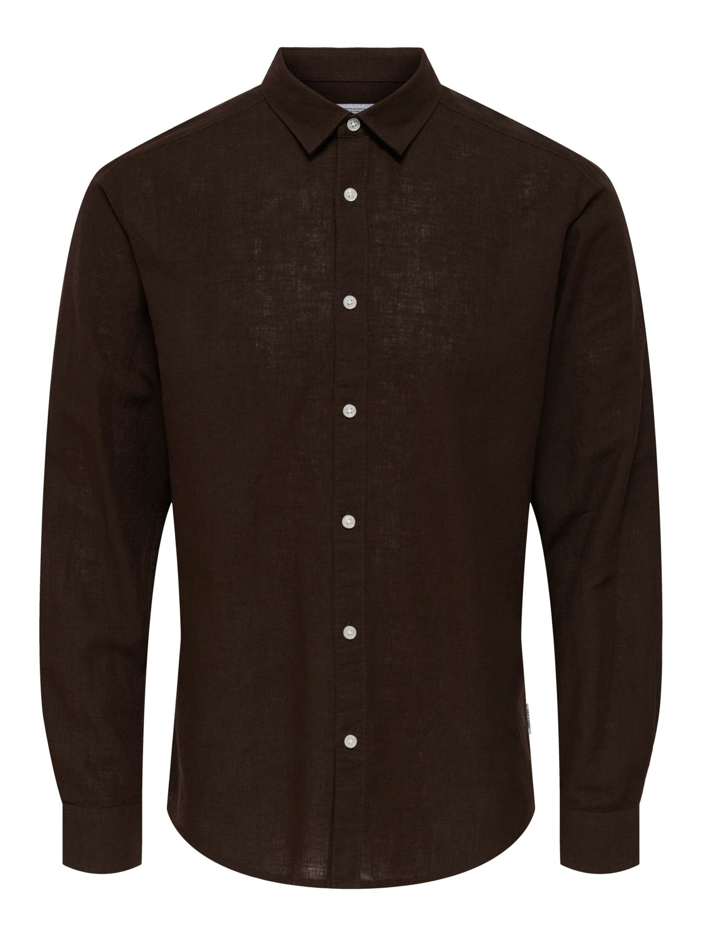 Only & Sons Button Up Shirt 'ONSCaiden' in Dark brown, Item view
