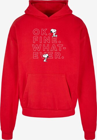 Merchcode Sweatshirt 'Peanuts - Ok Fine Whatever' in Red: front
