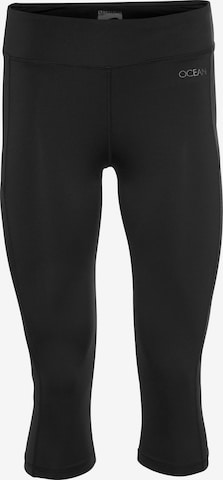 OCEAN SPORTSWEAR Skinny Workout Pants in Black: front