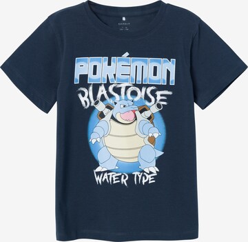 Tricou 'Jis Pokemon' de la NAME IT pe albastru: față