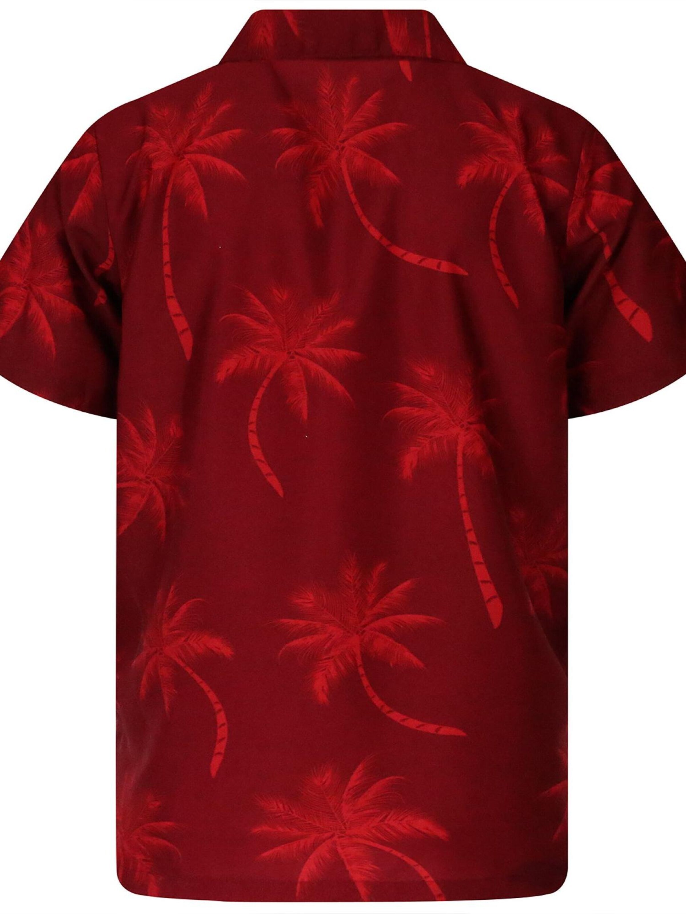 King Kameha Shirt 'Palmshadow'‌‌‌‌‌ in Rot
