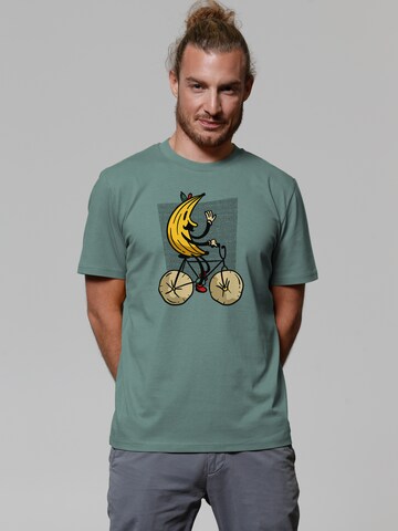Watapparel Shirt 'Banana Rider' in Groen: voorkant
