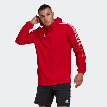 ADIDAS SPORTSWEAR Skinny Training Jacket in Red: front