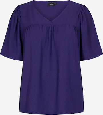 Zizzi Blouse 'XHERU' in Blauw: voorkant