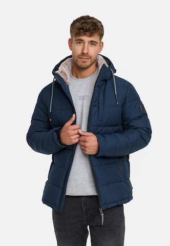 INDICODE JEANS Winterjas 'Hebero' in Blauw: voorkant