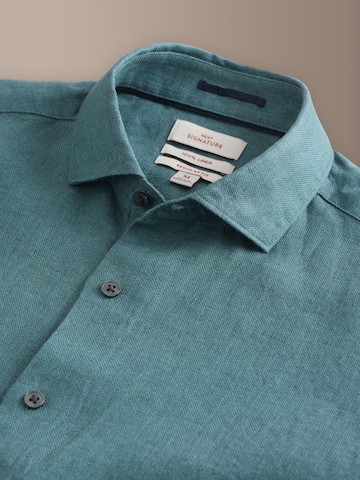 Coupe regular Chemise 'Signature' Next en bleu