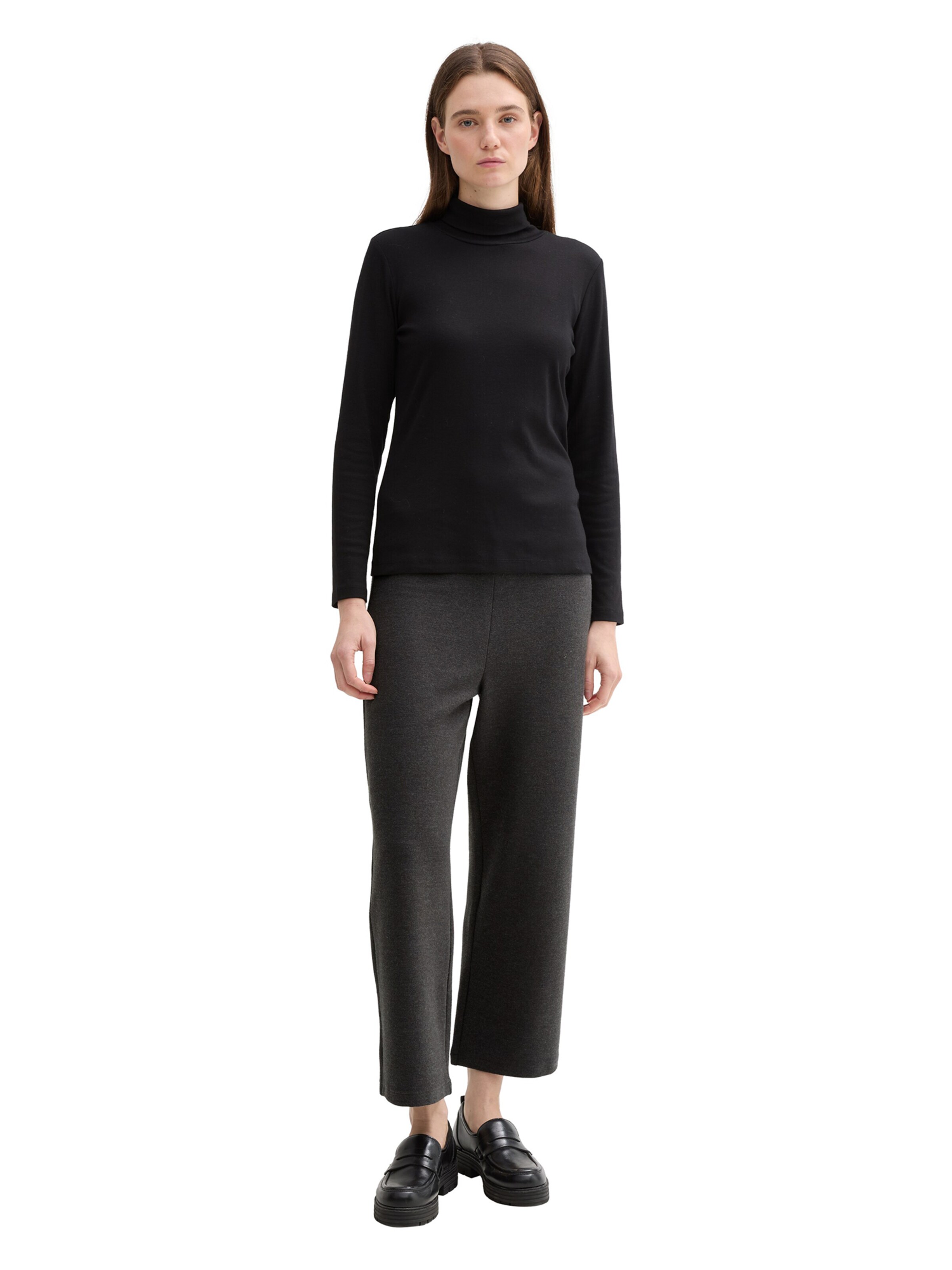 TOM TAILOR DENIM Široke hlačnice Hlače | siva barva