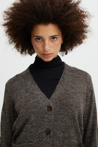 ICHI Knit cardigan 'Marat' in Brown