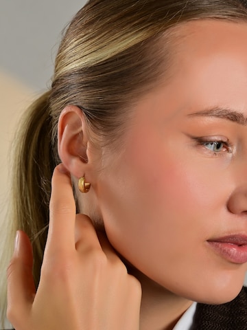 Akzent Earrings 'Edelstahl, D: 9 mm/ 4 mm breite, hautverträglich' in Gold: front