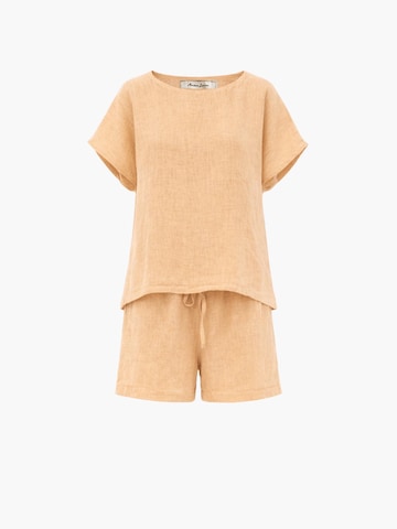 AmourLinen Pajama 'Cloud Nine' in Yellow: front