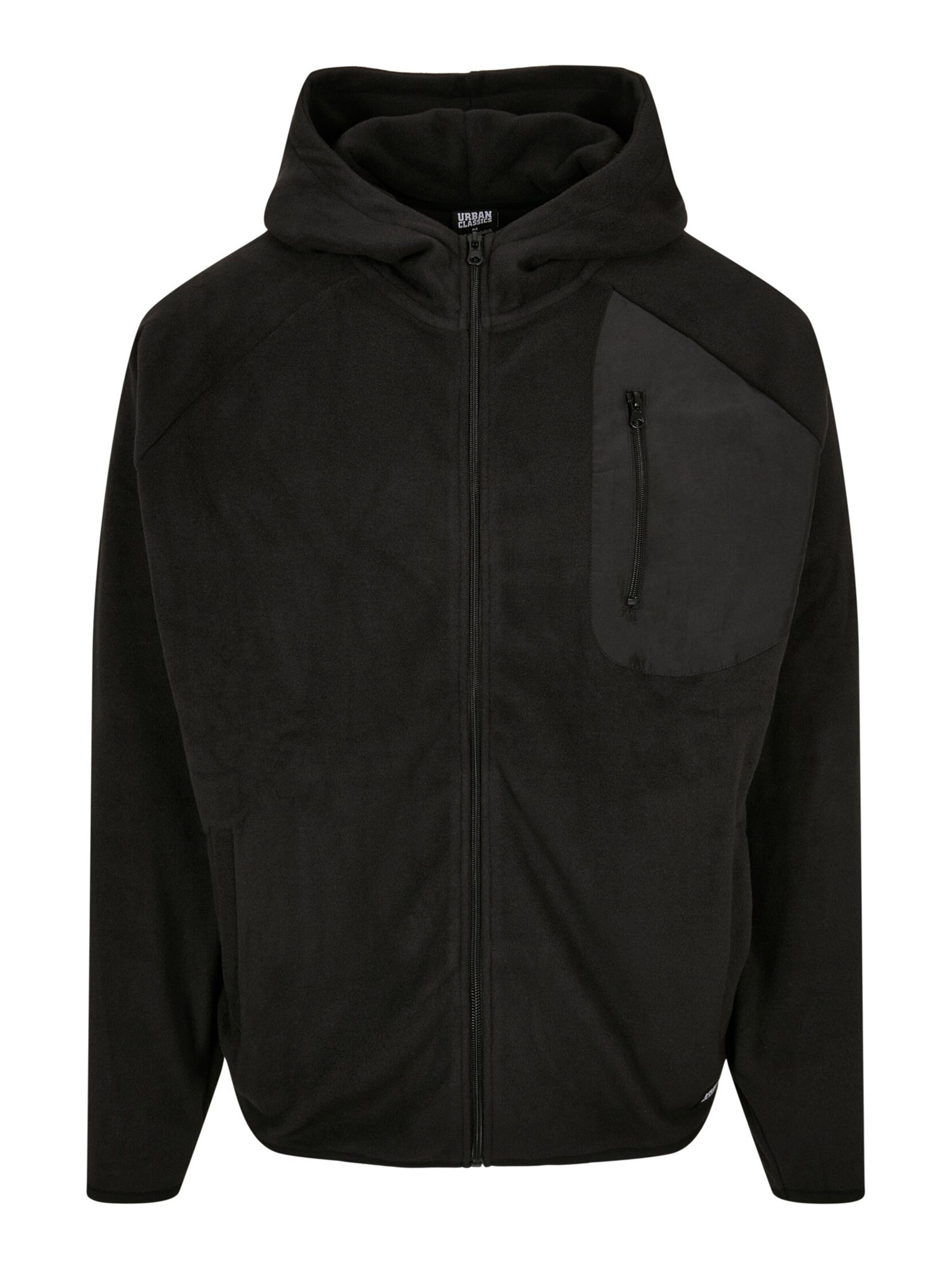 Urban Classics Fleece jacket 'Polar' in Black: front